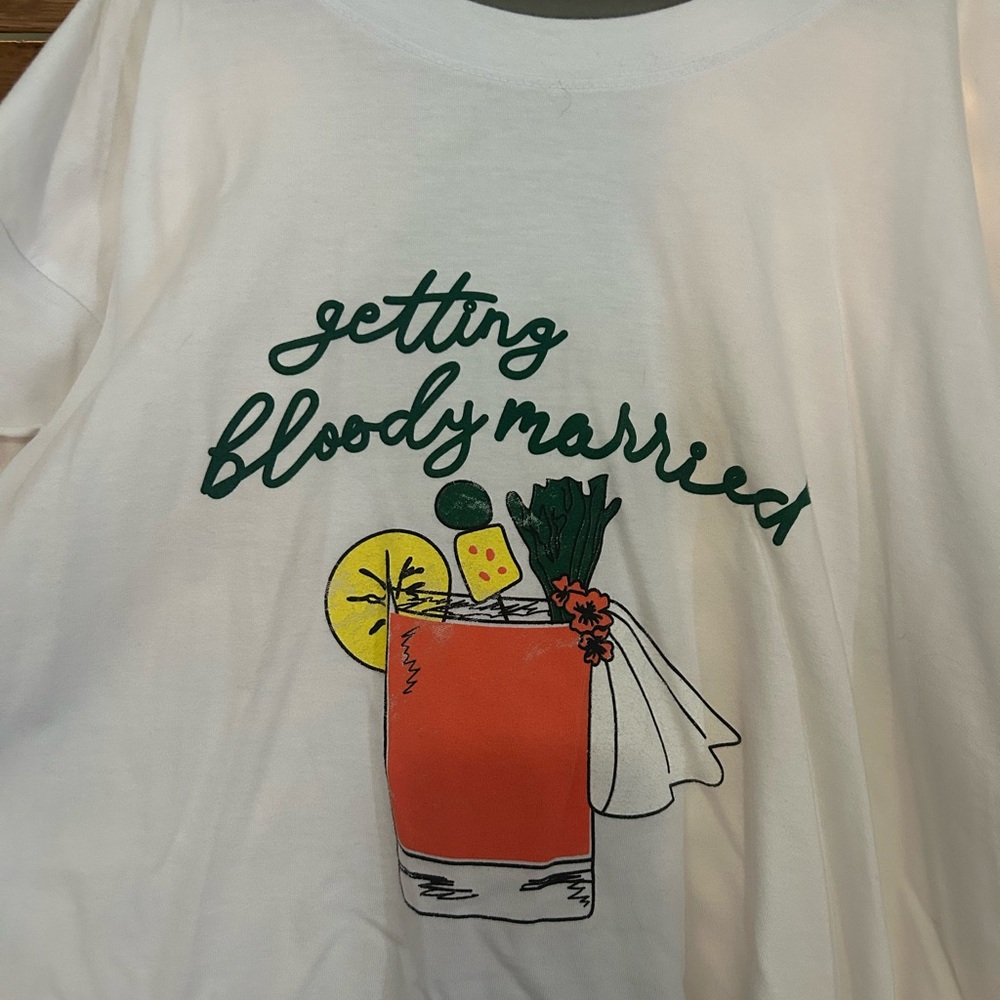 White Graphic Tee - Getting Bloody Married